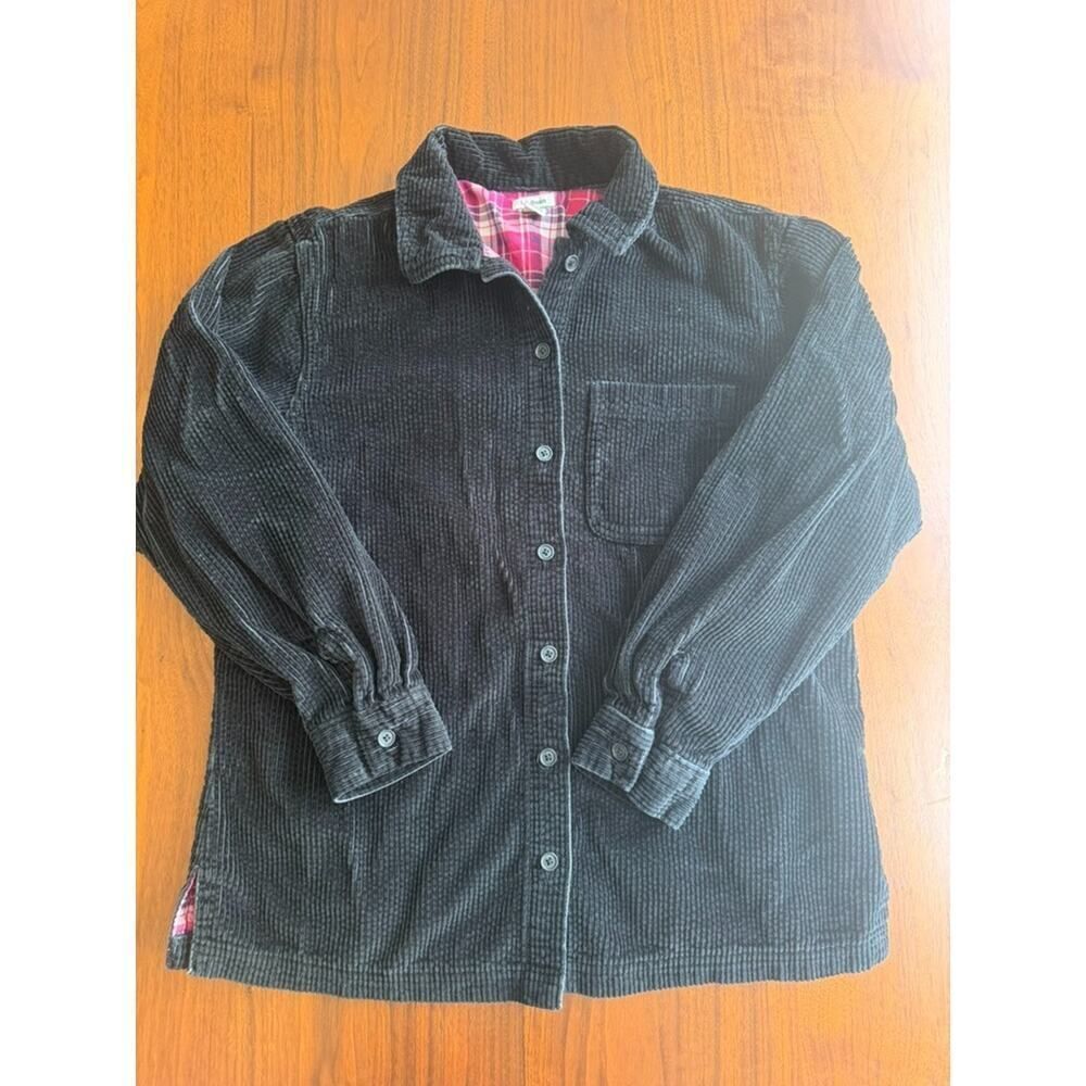 L.L.Bean Women's Black Corduroy Button-Down Shirt - Size S
